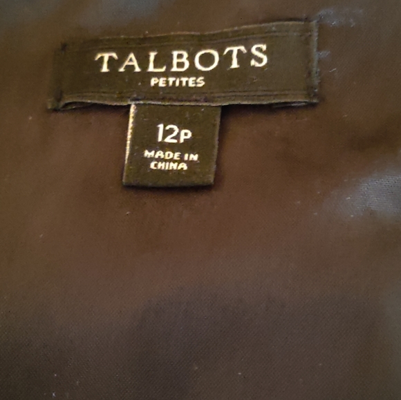 TALBOTS Black and White Embroidered Sleeveless Floral Dress - Size 12P - Picture 3 of 5